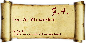 Forrás Alexandra névjegykártya